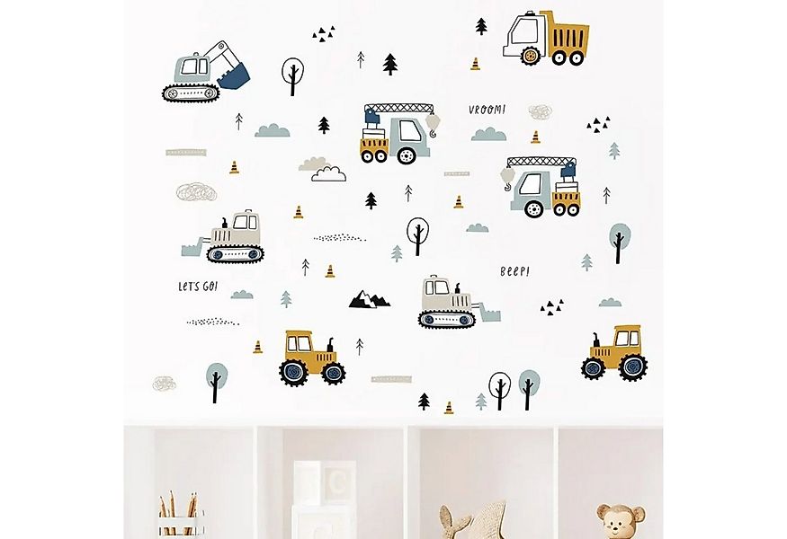 Montegoni Wandtattoo Kinder Wandsticker BR459-1 (Bagger Kran Muldenkipper B günstig online kaufen