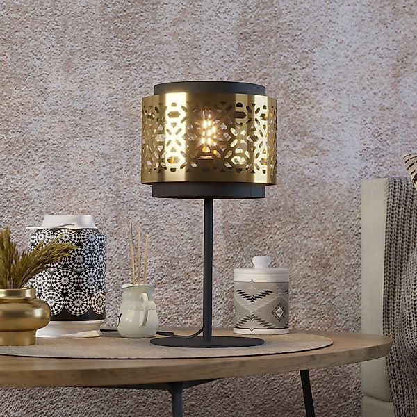 Tischleuchte Sandbach in Schwarz und Messing günstig online kaufen