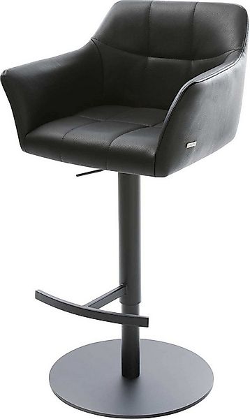 DELIFE Barhocker Yulo-Flex, Drehfuß höhenverstellbar Metall Echt-Leder Schw günstig online kaufen