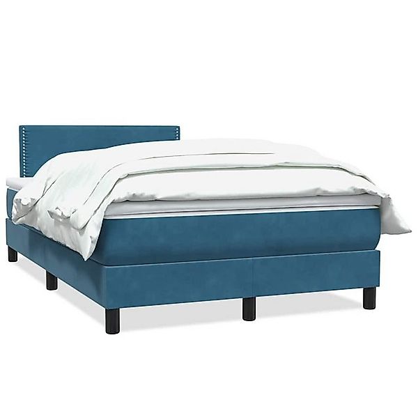 vidaXL Boxspringbett, Boxspringbett mit Matratze Dunkelblau 120x210 cm Samt günstig online kaufen