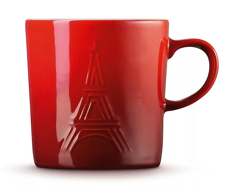 Le Creuset Eiffelturm Tasse Becher Steinzeug Kirschrot 350ml günstig online kaufen