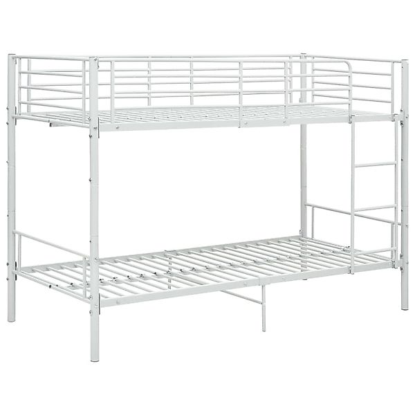 vidaXL Etagenbett Etagenbett Weiß Metall 90x200 cm Bett Bettrahmen Bettgest günstig online kaufen