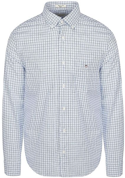 Gant Casual Hemd Poplin Blau kariert - Größe M günstig online kaufen