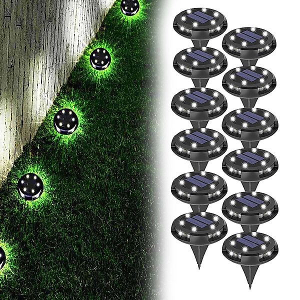 Jibenhome LED Solarleuchte Solar Bodenleuchten,10 LED günstig online kaufen