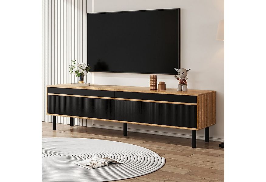 REDOM Lowboard mit 3 kontrastierenden Türen (Fernsehtisch, Wohnzimmermöbel, günstig online kaufen