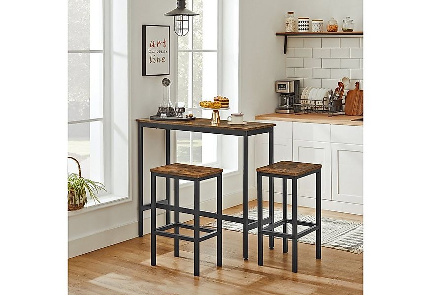 VASAGLE Bartisch Bartisch-Set, Stehtisch(100x40x90cm) mit 2 Barhockern günstig online kaufen