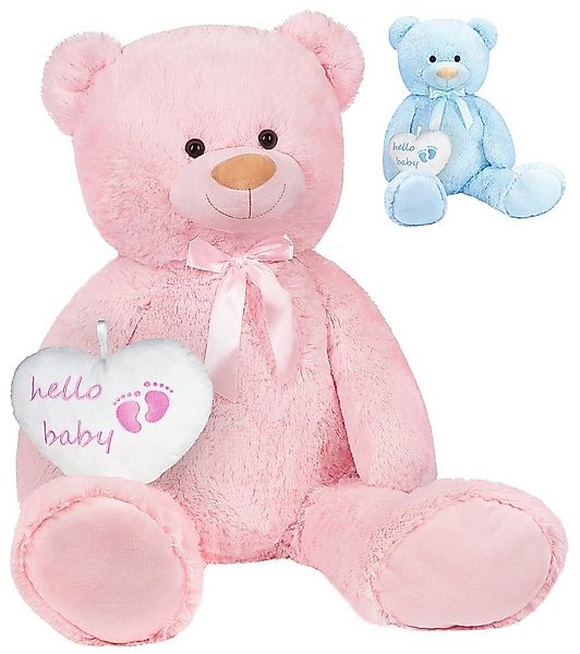 BRUBAKER Kuscheltier XXL Teddybär 100 cm groß mit Hello Baby Herz (1-St), g günstig online kaufen