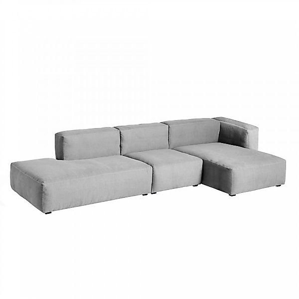 HAY - Mags Soft 3-Sitzer Sofa rechts 334x153x67cm - hellgrau/Naht schwarz/S günstig online kaufen