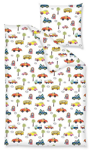 JACK Babybettwäsche 100x135cm Auto Feuerwehr Bus Bettwäsche, Microfaser, 2 günstig online kaufen