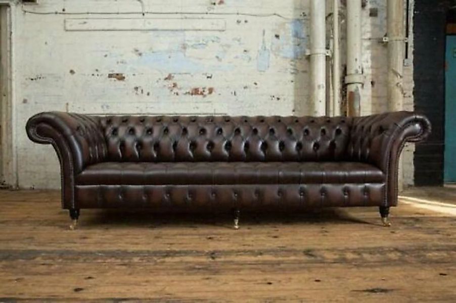 JVmoebel 4-Sitzer XXL Big Wohnzimmer Chesterfield 4 Sitzer Sofa 100% Leder günstig online kaufen