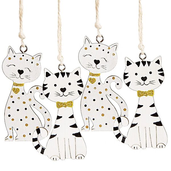 Logbuch-Verlag Dekofigur 4 Katzen Deko Holzanhänger günstig online kaufen