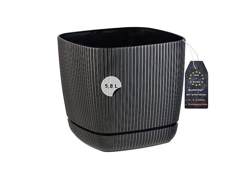 Engelland Blumentopf Pflanztopf mit Drainagesystem & Untersetzer (21 x 21 c günstig online kaufen