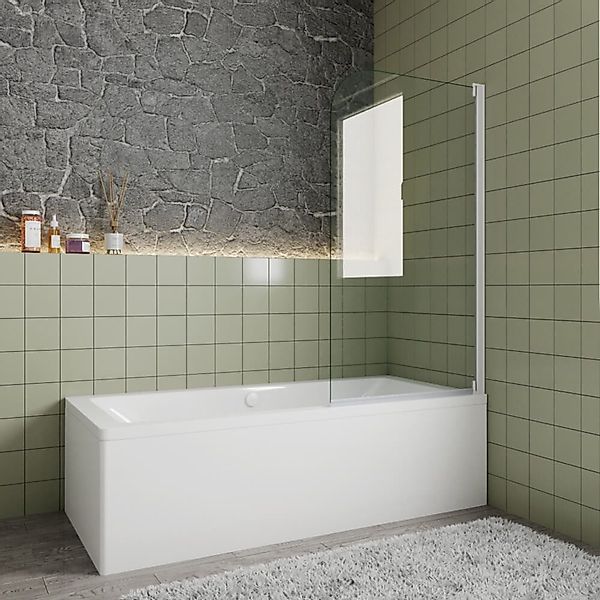 Duschparadies Duschwand 140cm Weiß Einzige Glas günstig online kaufen
