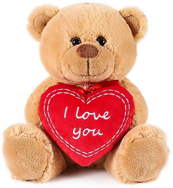 BRUBAKER Kuscheltier Teddybär mit I Love You Herz (1-St), Teddy Bär für Fre günstig online kaufen