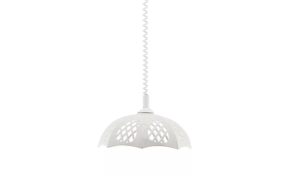 Pendelleuchte mit verziertem Keramikschirm - weiß - 100 cm - Lampen & Leuch günstig online kaufen