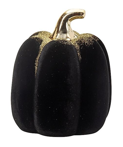 Mel-O-Design Dekoobjekt Deko Kürbis Schwarz - Gold mit Samtbezug 15,5 x 13 günstig online kaufen