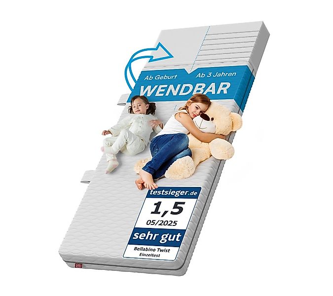 Kindermatratze Twist, Kaltschaummatratze wendbar, Härtegrad H1/H2, Bellabin günstig online kaufen