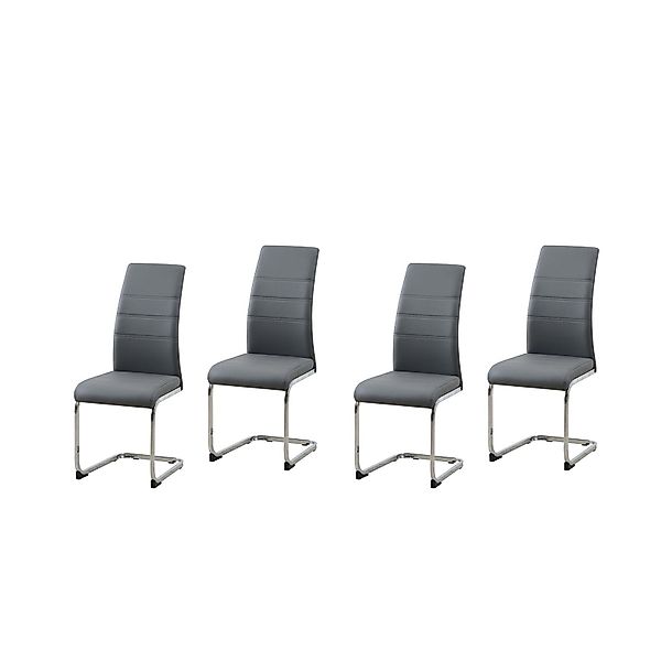 HTI-Living Freischwinger Schwingstuhl SallyC PU Grau günstig online kaufen