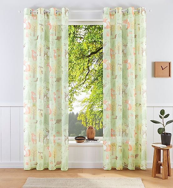 my home Gardine Waldtiere, Ösen (1 günstig online kaufen