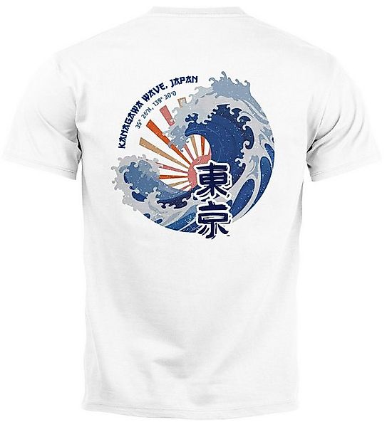 Neverless Print-Shirt Backprint T-Shirt Herren Welle günstig online kaufen
