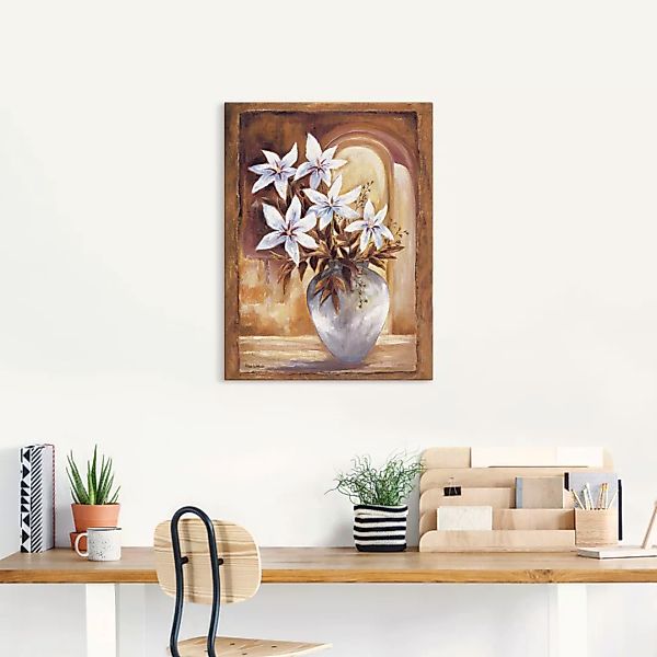 Artland Wandbild "Weiße Blumen in Vase II", Blumen, (1 St.), als Leinwandbi günstig online kaufen