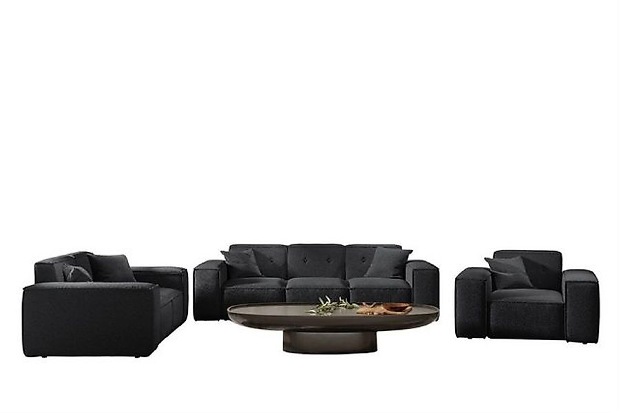 Fun Möbel Polstergarnitur Sofaset Designersofa CESINA 3-2-1 in Stoff, (inkl günstig online kaufen