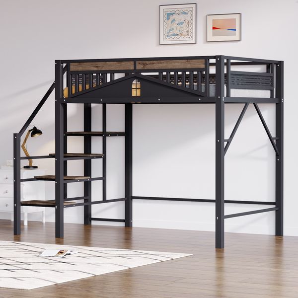 Flieks Hochbett Metallbett Kinderbett 140x200cm mit günstig online kaufen