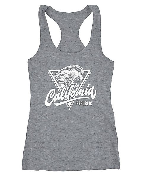 Neverless Tanktop Damen Tank-Top California Republic Aufdruck Wave Surf Rac günstig online kaufen
