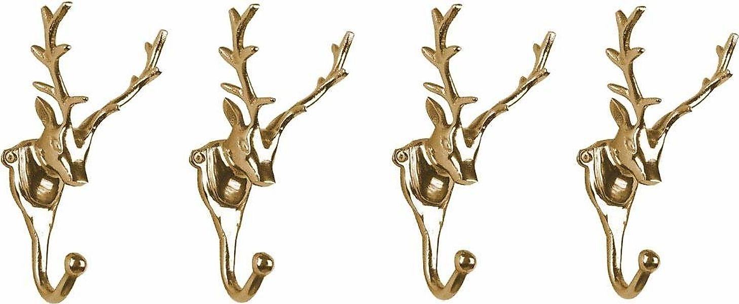 Home affaire Wandhaken Wandgarderobe Kleiderhaken 4er SET Geweih in Kupfer günstig online kaufen