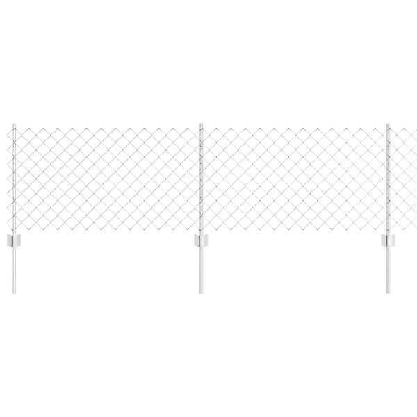 vidaXL Zaun mit Pfosten Silber 0,6 x 10 m Stahl 3336294 günstig online kaufen