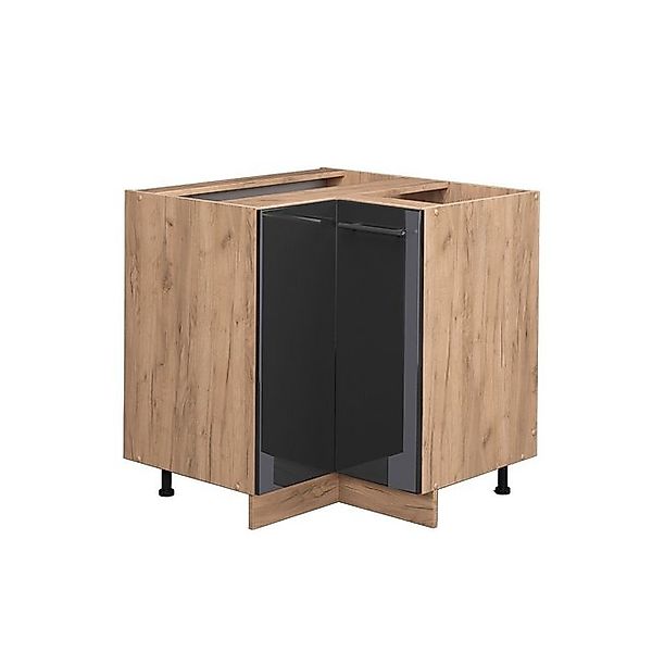 Vicco Eckunterschrank Fame-Line Anthrazit Hochglanz/Goldkraft Eiche 81 cm o günstig online kaufen