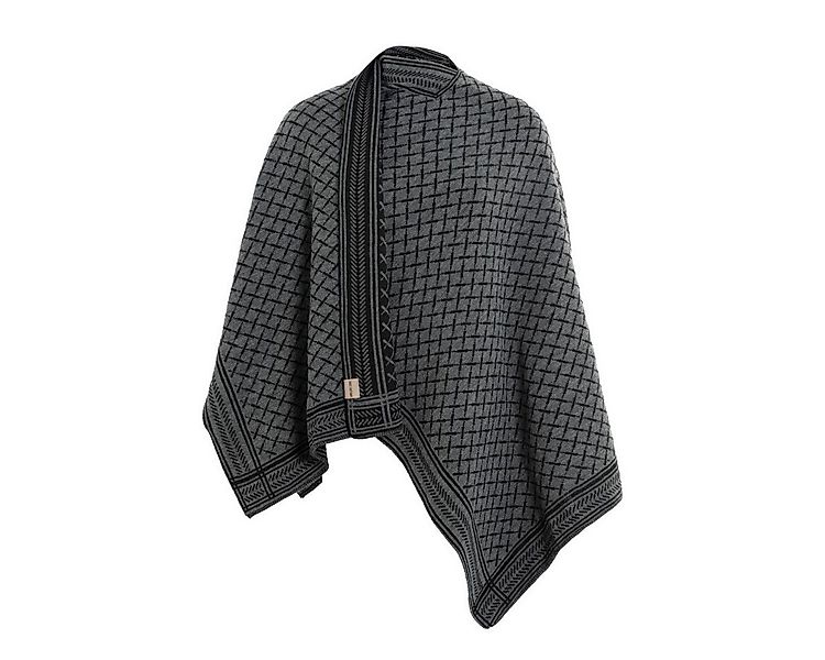 Knit Factory Poncho Dusk Poncho Cape Schwarz/Anthrazit (1-St) Strick Poncho günstig online kaufen