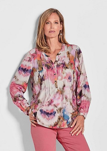 GOLDNER Kurzarmbluse Damen Tunikabluse mit Rundhalsausschnitt in bunten Far günstig online kaufen