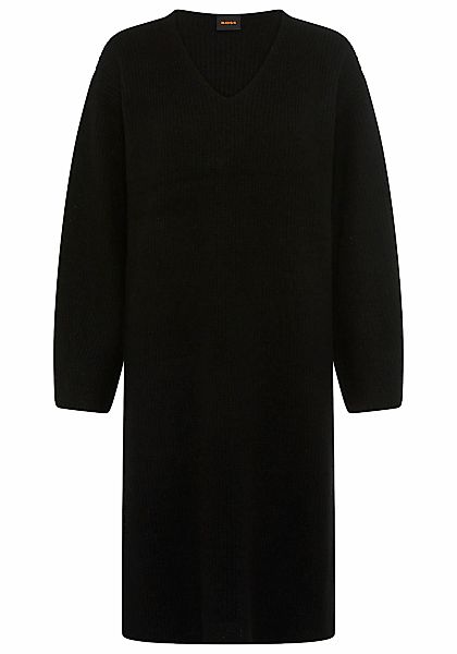 BOSS ORANGE Strickkleid "Fusil Premium Damenmode" mit V-Ausschnitt & Ajourd günstig online kaufen