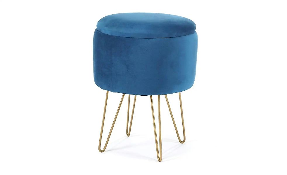 Pouf mit Stauraum Lelia ¦ blau Ø: 35 Polstermöbel > Hocker - Höffner günstig online kaufen