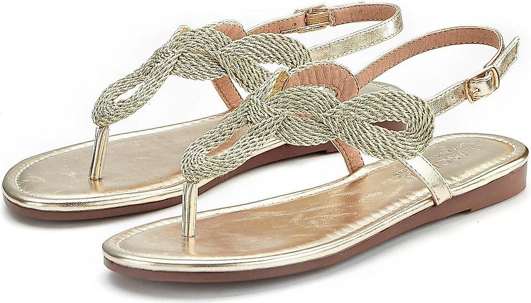 LASCANA Zehentrenner Sandale, Pantolette im Metallic-Look VEGAN günstig online kaufen