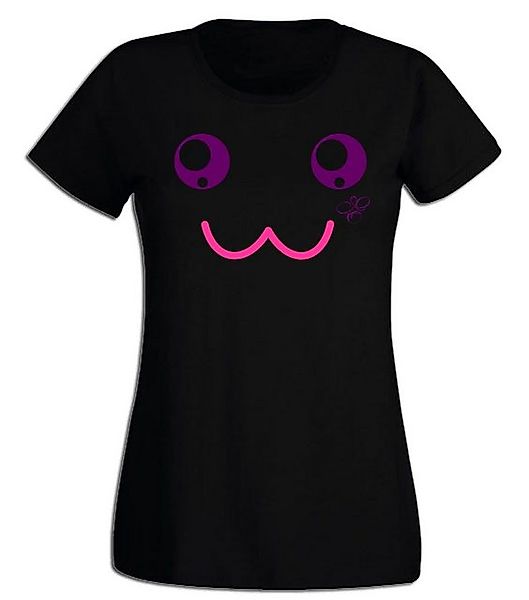 G-graphics T-Shirt Damen T-Shirt - Gesicht Pink-Purple-Collection, Slim-fit günstig online kaufen