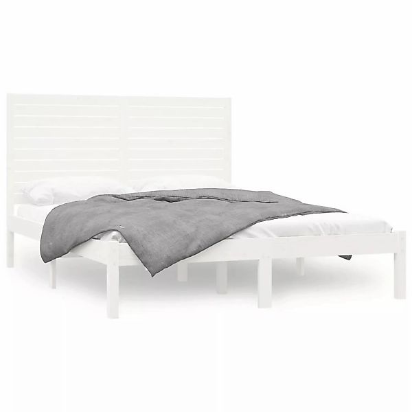 vidaXL Massivholzbett Weiß 160x200 cm1156928 günstig online kaufen