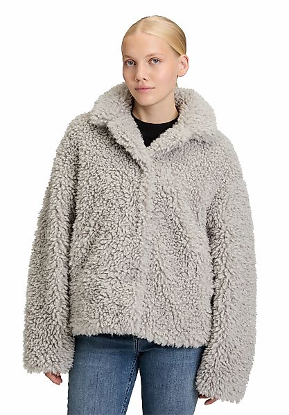 Amber & June Plüschjacke "Amber & June Damen Plüschjacke mit Stehkragen" günstig online kaufen