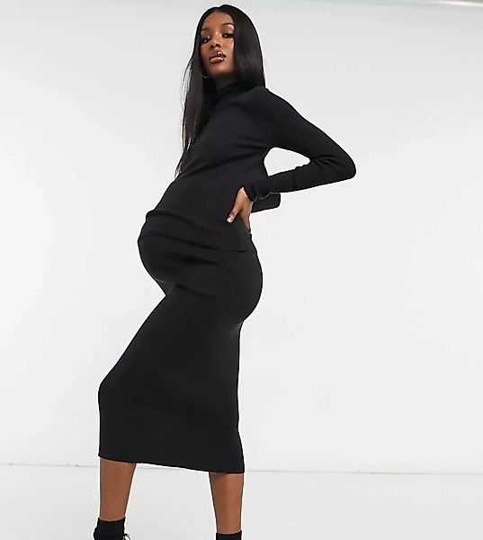 ASOS DESIGN Maternity – Schwarzer Pullover mit Rückenausschnitt, Kombiteil günstig online kaufen