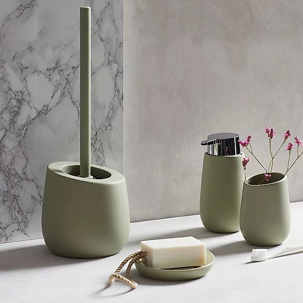 WENKO WC-Garnitur Badi Lindgrün Keramik, WC-Bürstenhalter günstig online kaufen