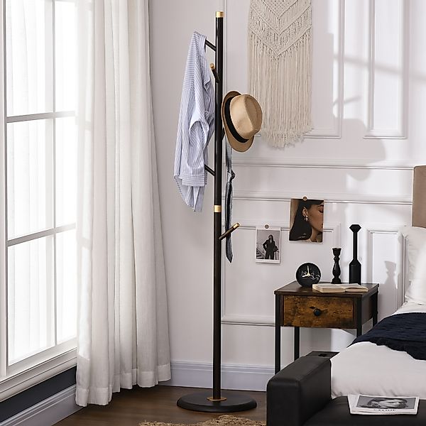 HOMCOM Garderobenständer Standgarderobe mit 6 Kleiderhaken günstig online kaufen