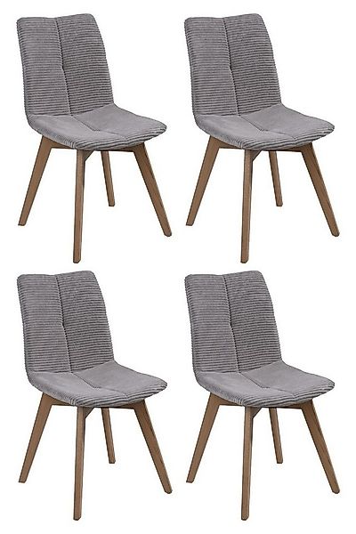 Polsterstuhl TOKIO, Braun, Hellgrau, Cordbezug, (Set, 4 St), Spyder-Gestell günstig online kaufen