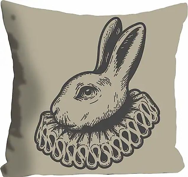 queence Dekokissen »Olan«, Kissenhülle,Hase,Rüschen,Beige,Süß,Frühling,Nied günstig online kaufen