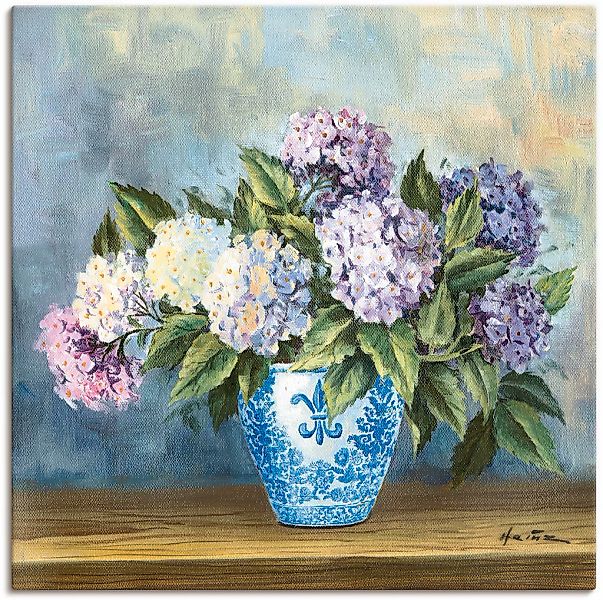 Artland "Hortensien" Blumenbilder 1 Stk. tlg. auf Holzrahmen gespannt günstig online kaufen