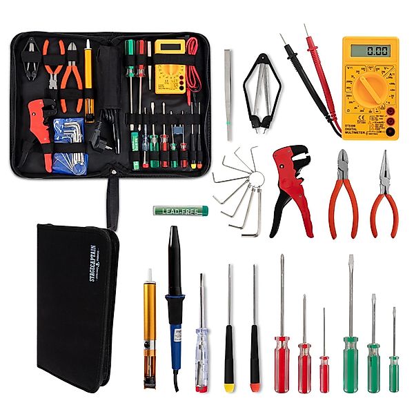 Stagecaptain Elektrowerkzeug-Set EWS-15, 27-tlg., inklusive Lötkolben günstig online kaufen