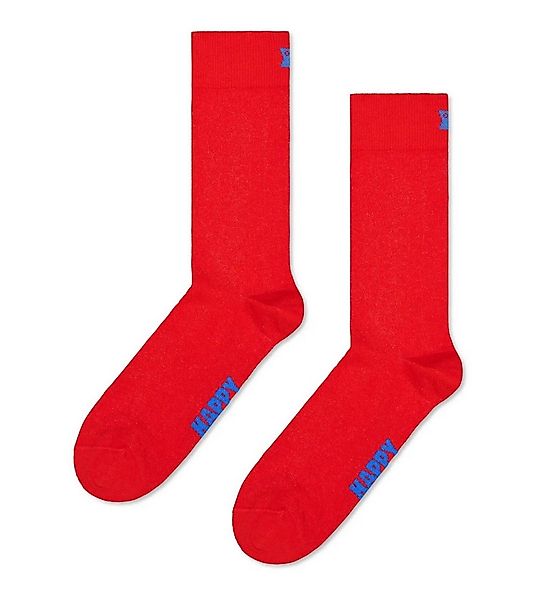 Happy Socks Socken Tagessocke Crew Solid rot - 1 Paar günstig online kaufen