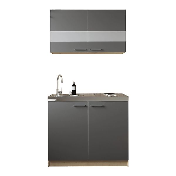 Respekta Küchenmöbel-Set 5 Merle 100 cm Grau günstig online kaufen