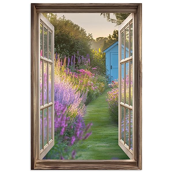 MuchoWow Poster Fensterblick - Blumen - günstig online kaufen