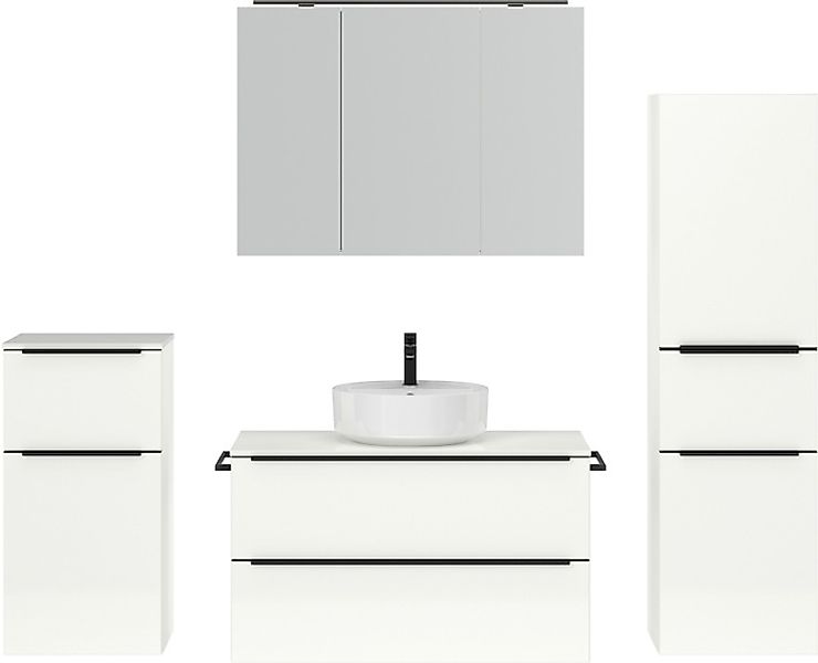 nobilia® Badmöbel-Set »Alvene«, (4 St., vormontiert, mit Soft-Close), inkl. günstig online kaufen